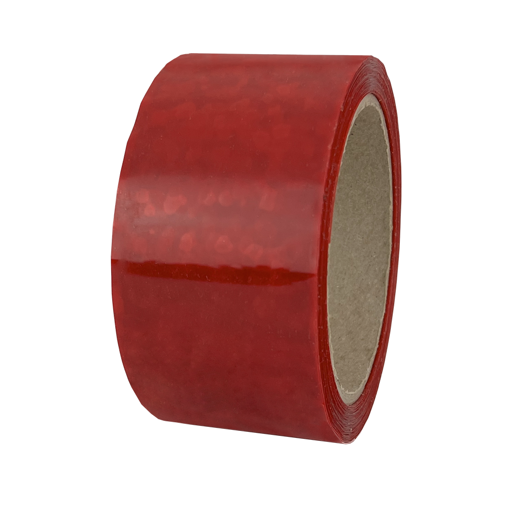 TEV-OVR Tamper Evident Tape/Security Tape 2" x 55 Yard Roll Solid Red, Non-Surface Printed w/hidden OPEN VOID (42 Roll/Case)